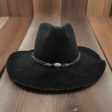Rare Vintage Eddy Hat By Chris Eddy Black 100% Wool Made In The USA Size 7-1/4 picture