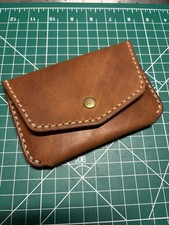 Handmade Leather Vertical Pocket Flap Wallet – Slim & Durable picture
