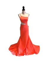 Jovani Coral Orange Cut Out Gown Size 2 $525 picture