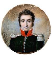 Antique Napoleonic French Miniature Painting Portrait Gouache 19thC Pasquier picture