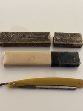 Antique Sheffield Straight Razor Set – Amber Handle and Case picture