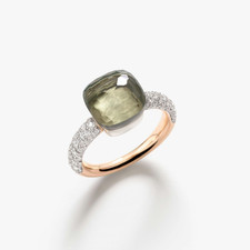 Pomellato Nudo Classic Natural Green Amethyst Ring,925 Sterling Silver Ring picture