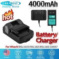 18V 4000mAh Li-ion Battery/Charger For Hitachi BSL1815X BSL1825 BSL1830 C 18DSL2 picture