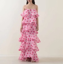 NWT ELLIATT Sola Polka-Dot Tiered Georgette Women’s Long Maxi Dress (small) picture