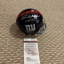 Frank Gifford Signed Giants Mini Helmet “HOF 77” Inscription, JSA Witnessed picture