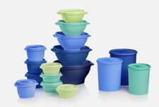 Tupperware Heritage Collection 32 Piece Food Storage Set Vintage Blue Colors picture