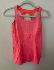 lululemon athletica Women's Mesh Racerback Tank S Pink/Orange Breathable Stretch picture