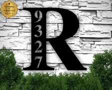 Personalized Letter Address Metal Signs, Monogram Wall Decor, Custom Name Sign picture