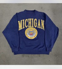 Vintage University Of Michigan Seal 1817 Crewneck Sweatshirt 80s Wolverines picture