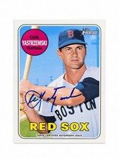 1969 Topps Carl Yastrzemski #130 Signed Authentic Auto Boston Red Sox picture