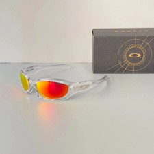 Oakley Monster Dog 00s Sunglasses Crystal Clear Frame Prizm Ruby Lens New picture
