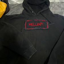 Lil Peep Hellboy Graphic Print Black Fleece Pullover Hoodie Pockets XL picture