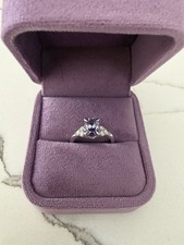 1 1/6 Ct. Alexandrite w Diamond Side Stones Engagement Ring in PLATINUM picture