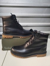 Men's Timberland Premium 6 Waterproof BOOTS Black FULL GRAIN LEATHER 11 picture