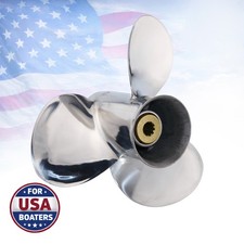 9 1/4 x 10 SS Outboard Propeller For Suzuki Motor DT DF 8/9.9/15/20 HP 10 Spline picture
