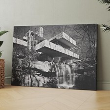 The Falling Water Dwelling 1939 by Frank Lloyd Wright Canvas Wall Art Print picture