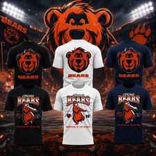HOT Disney Baloo x Chicago Bears NFL Football Graphic T-Shirt Fan Made Tee picture