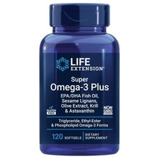 Life Extension Super Omega3 Plus EPA/DHA Fish Oil, Sesame Lignans (120 Softgels) picture