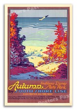 1926 Autumn Indiana Dunes - Vintage Travel Poster - 24x36 picture