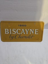 Vintage 1960 BISCAYNE By Chevrolet Showroom Plate Very Rare picture