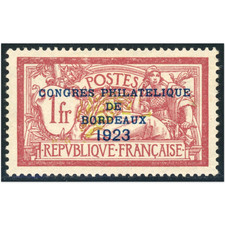 FRANCE N°182 OVERLOADED WITH BORDEAUX NEW* YEAR 1923 SIGNED BROWN PRICE €600 picture