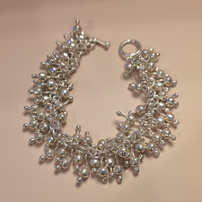 Vintage Silpada Retired Cha Cha Sterling Silver Beaded Toggle Bracelet B0919 925 picture