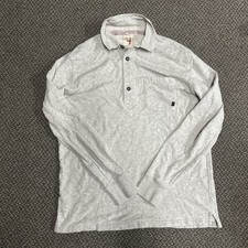 Relwen Men's Long Sleeve Surf Henley / Polo Sweatshirt Light Grey Size XL picture