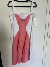 Vintage KOOKAÏ by Tina Kalivas Colourblock Sweetheart Fit & Flare Dress Size 40 picture