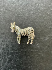 Vintage CIner Zebra Brooch  - Little Work Of Art Made In NYC - Enamel - Signed picture