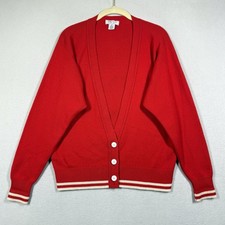 Vintage 70s Bergdorf Goodman Scottish Cashmere Cardigan Small Varsity Sweater picture