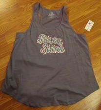 Secret Treasures Women's Gray Sleepwear PJ Tank Top Rise And Shine Size XL 16-18 picture