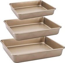 Deep Baking Pan Set (3 Piece Set), Oven Use Nonstick Rectangular Cake Baking Pan picture