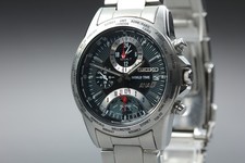 [Near MINT] SEIKO 5T82-0AJ0 ANA World Time Black Dial Quartz Men's Watch picture