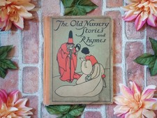 Antique 1904 Color Lithographs Nursery Rhymes Book Cinderella Sleeping Beauty picture