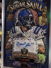 Colts Daniel Jones Auto Day of the Dead Sugar Skull 2for1 Cards+HauntedHalloween picture