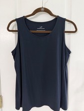 J.Jill Luxe Supima Scoop-Neck Tank SZ S Navy Blue picture