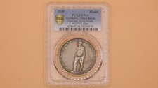 1935 Germany Third Reich Silver Medal Saarland Bayer Edge PCGS SP64 picture