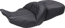 MUSTANG Heated Super Touring One Piece 2-Up Seat - Deluxe Diamond - Sky Blue picture