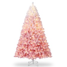Alpine Pine Pre-Lit PVC Pink Gradient Christmas Tree 4.5/6/7.5/9 FT w/LED Lights picture