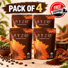 RYZE Mushroom Coffee 4 Pack Organic Instant Coffee 30 Servings Each pin picture
