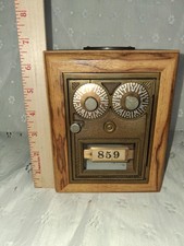 Vintage US Post Office Box Door Bank Bob Ingersoll Custom Hardwood w/ Combo picture