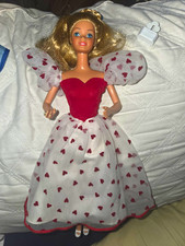 VINTAGE 1983 LOVING YOU BARBIE DOLL ICONIC GOWN HEART STAMPER MATTEL RETRO 80S picture