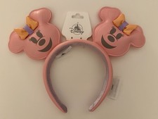 Disney Parks 2026 Halloween Minnie Mouse Pink Pumpkins Ear Headband *NWT picture
