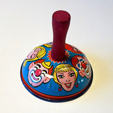 Vintage Kirchhof Life of the Party Clown Tin Bell Noisemaker Made USA picture