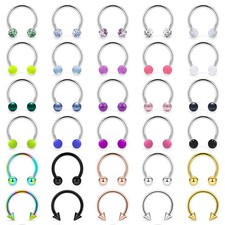 31 Styles 16G Surgical Steel 1 Pcs Nose Septum Rings Piercing Jewelry Horseshoe picture