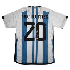 Autographed/Signed Alexis Mac Allister Argentina Jersey Beckett BAS COA picture