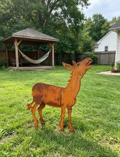 Funny Donkey Metal Garden Stake, Rustic Animal Yard Art picture