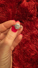 Antique Round Halo Moissanite Engagement Ring picture