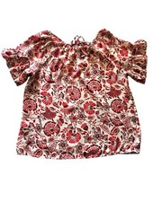 W5 Anthropologie Womens S Floral Boho Blouse Flutter Sleeve Flowy Oversized picture