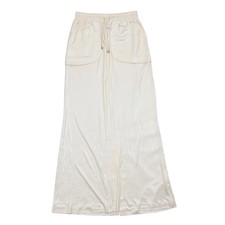 CHANEL SS12 2012 Karl Lagerfeld 100% Silk Ivory Maxi Skirt Drawstring Waist picture